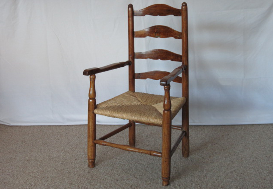 Mid 19th century child’s ash ladder back chair