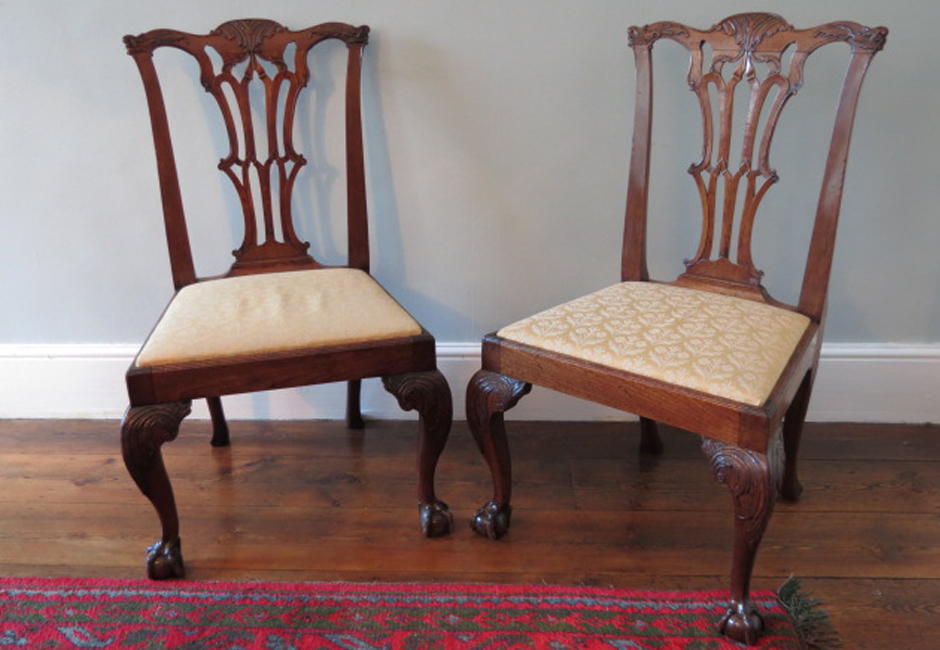 Pair of mid 18th mahogany chairs
